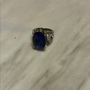 Sapphire Blue Silver Ring
